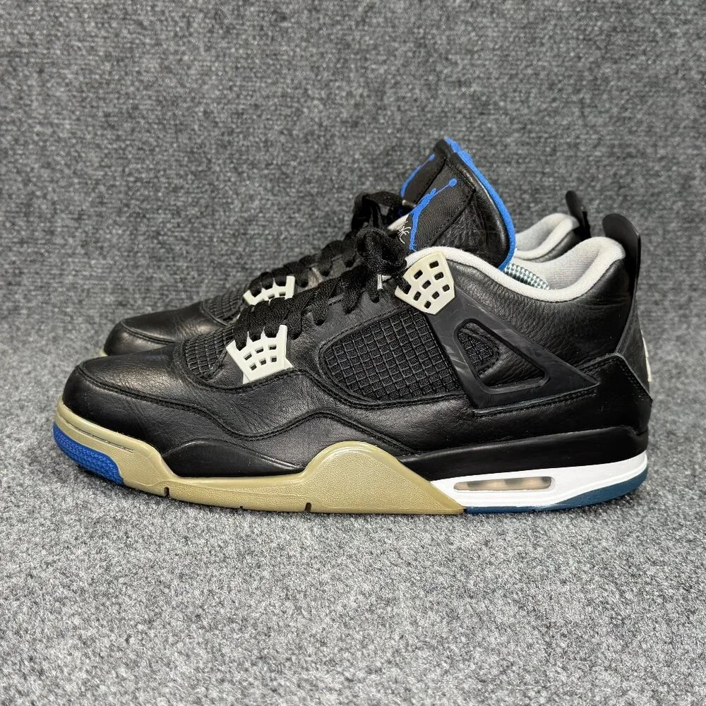 Jordan 4 Retro Shoes Men's 13 Motorsports Alternate Black Blue Athletic Sneakers